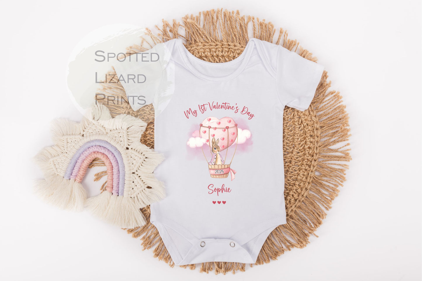 Personalised My First Valentines Sleepsuit Baby Girl / Boy Outfit First Valentines 1st Valentines - Valentines Day