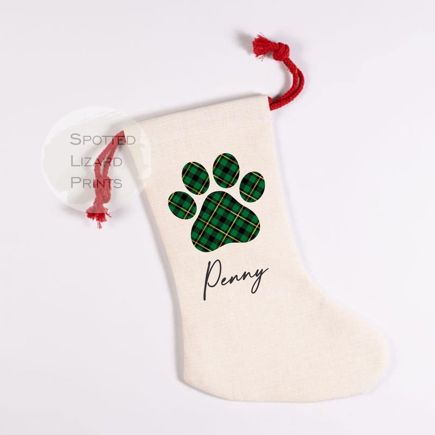pet paw print stocking