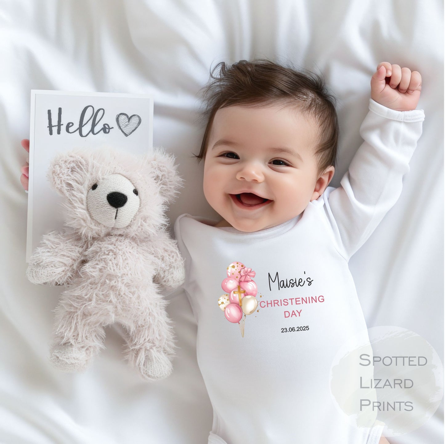 Baby Christening Outfit | Personalised Christening Baptism Naming Day Gift Sleepsuit Vest - New Baby