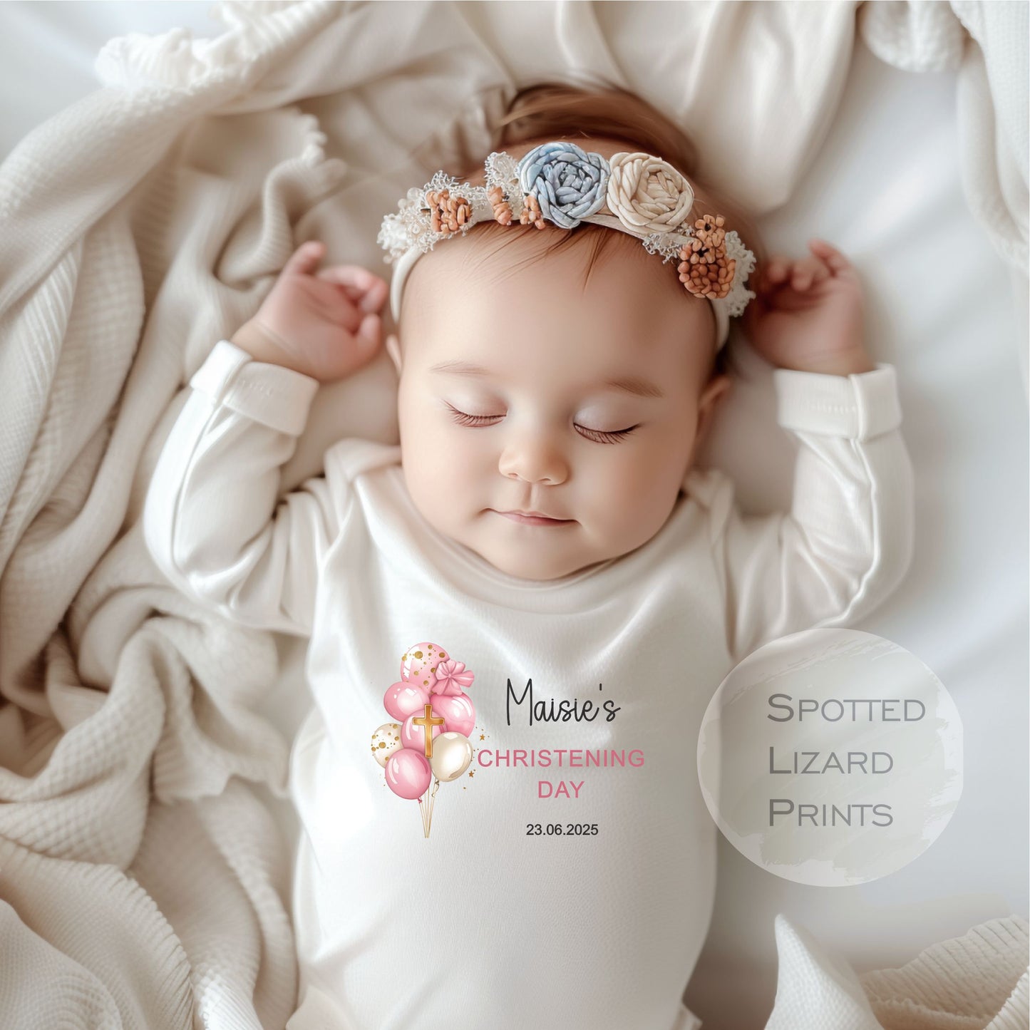 Baby Christening Outfit | Personalised Christening Baptism Naming Day Gift Sleepsuit Vest - New Baby