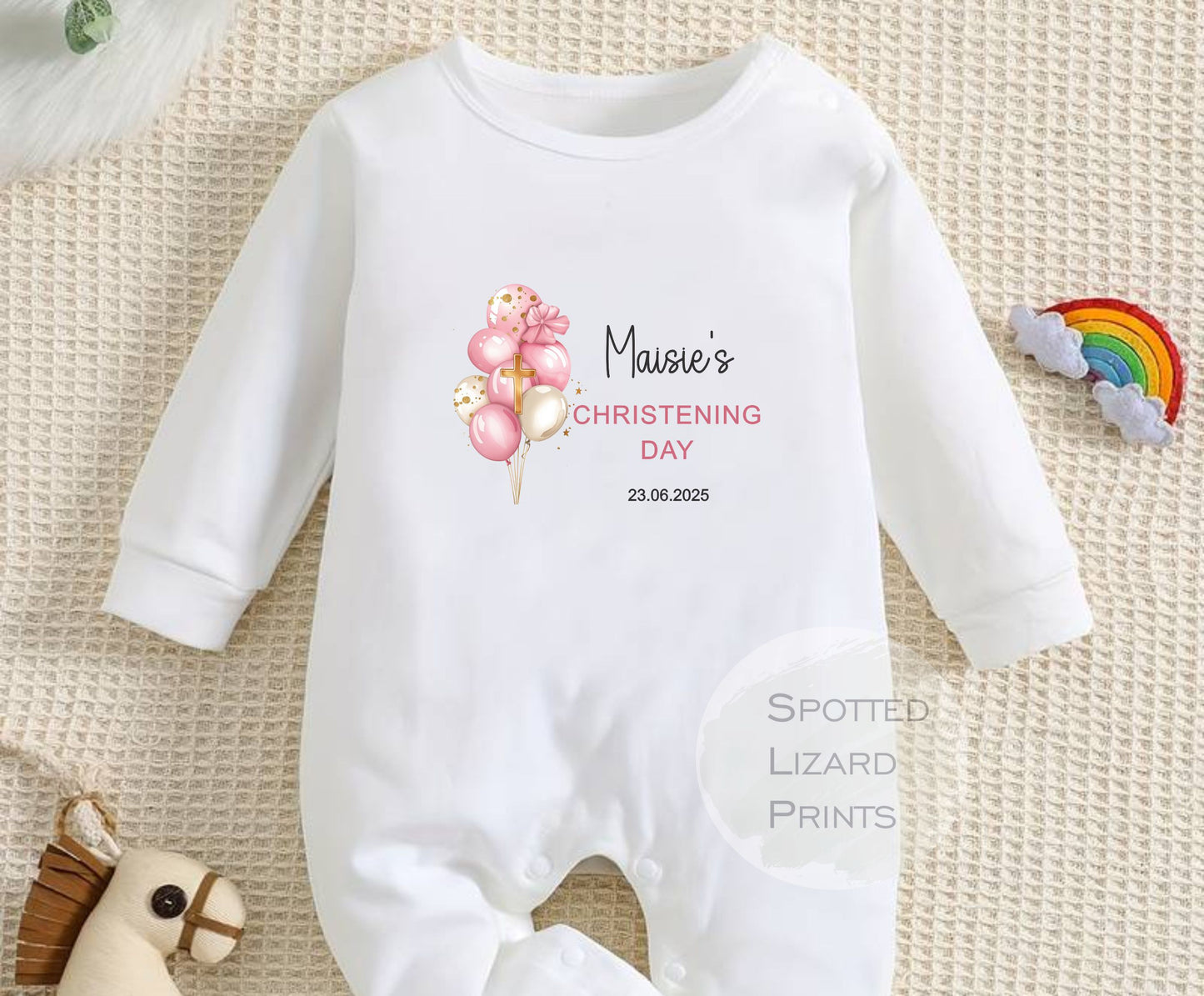 Baby Christening Outfit | Personalised Christening Baptism Naming Day Gift Sleepsuit Vest - New Baby