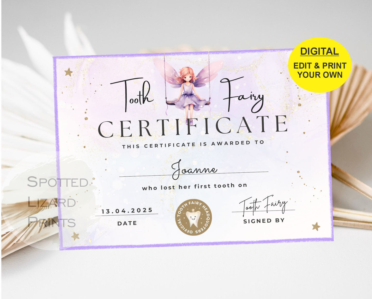 Tooth fairy certificate