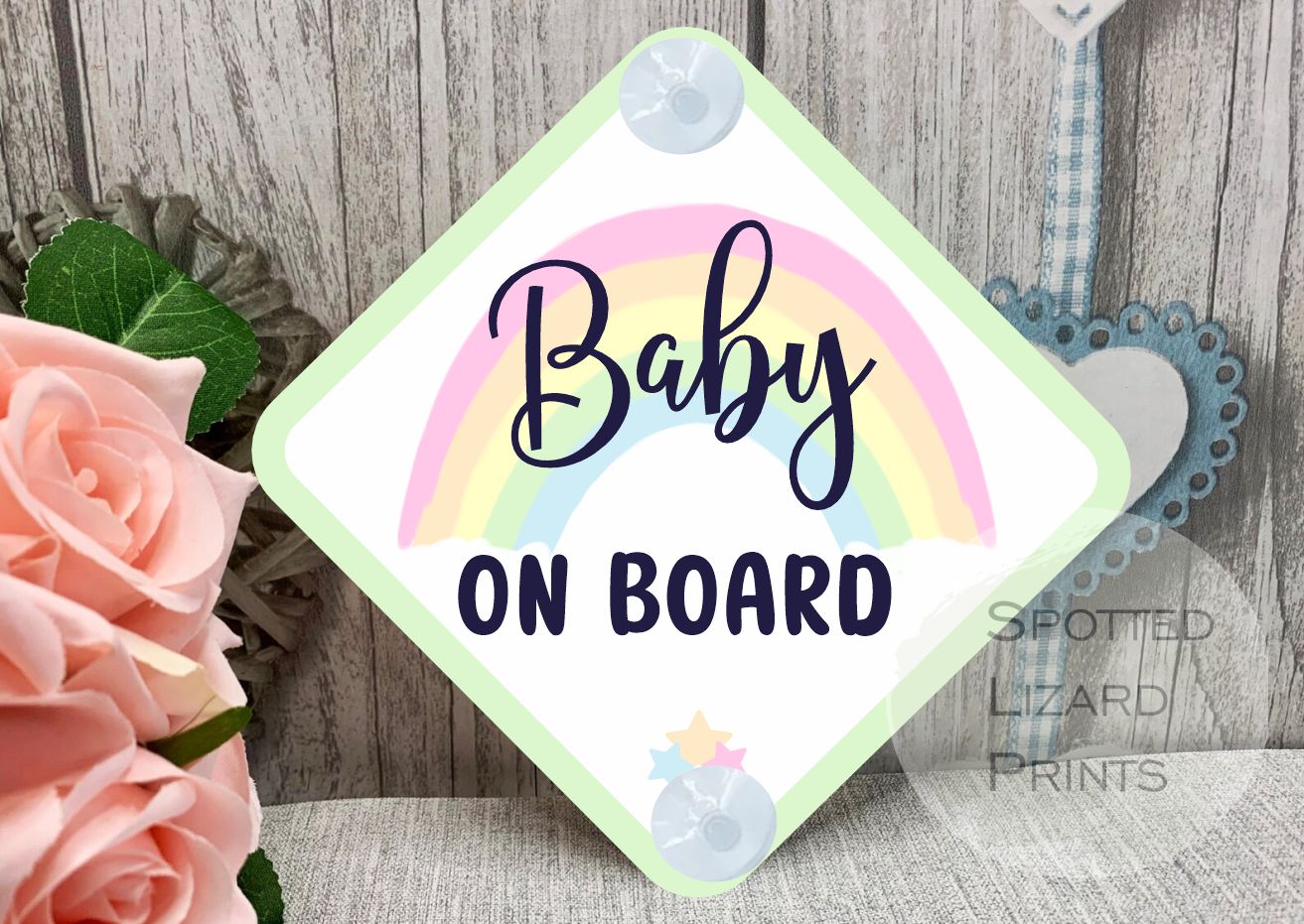 Rainbow on Board Car Sign - Baby on Board - Child on Board