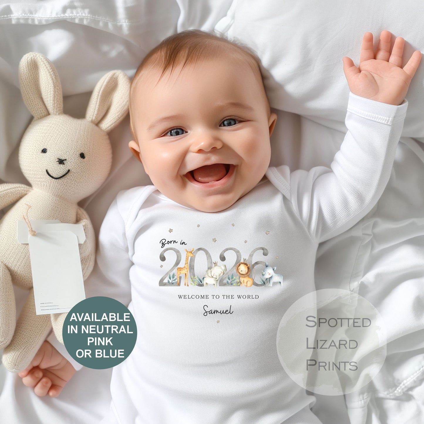 Born in 2026 - Personalised Baby vest - Born in 2026 Baby Grow - Born in 2026 Baby clothes - Born in 2026 sleepsuit - personalised Baby clothes
