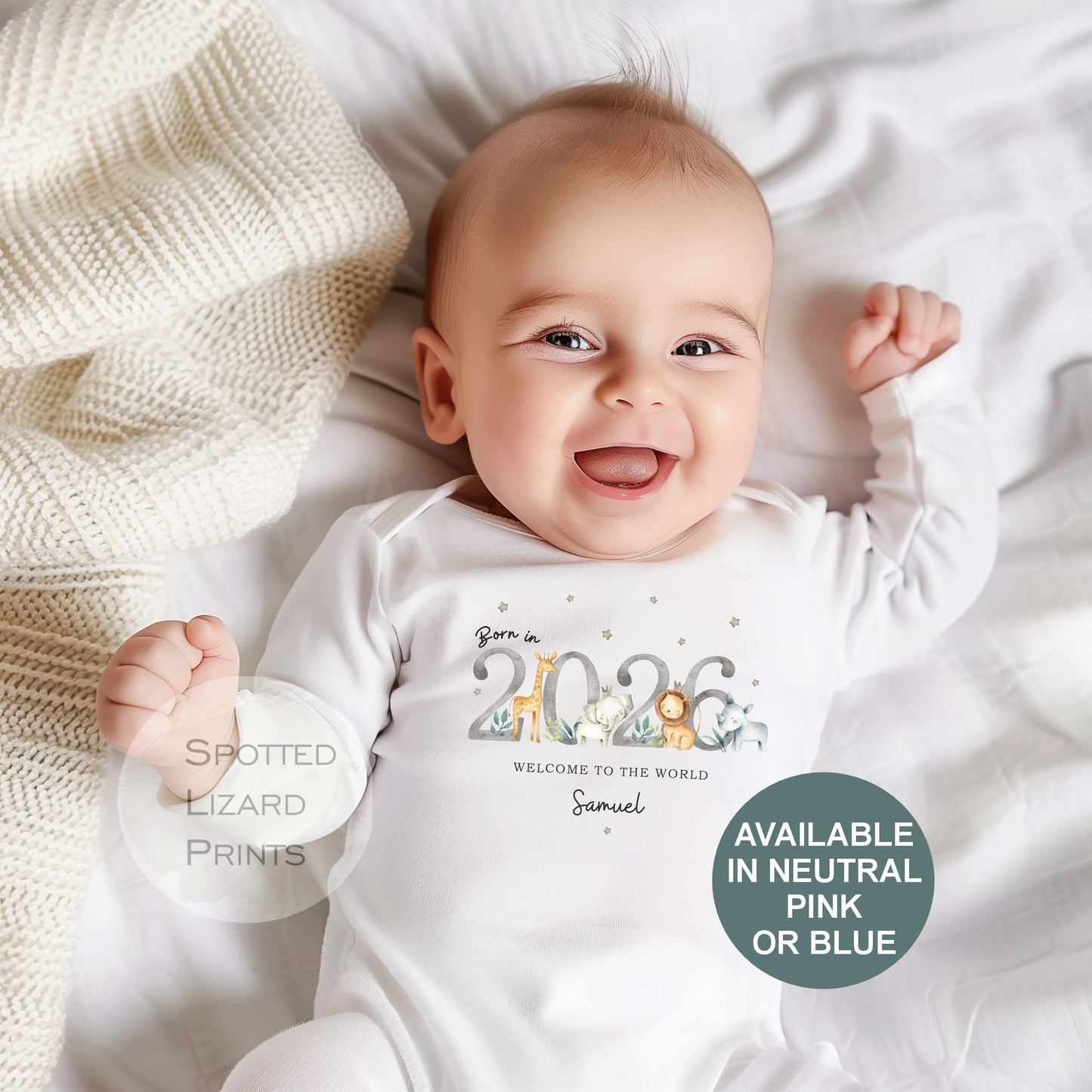 Born in 2026 - Personalised Baby vest - Born in 2026 Baby Grow - Born in 2026 Baby clothes - Born in 2026 sleepsuit - personalised Baby clothes