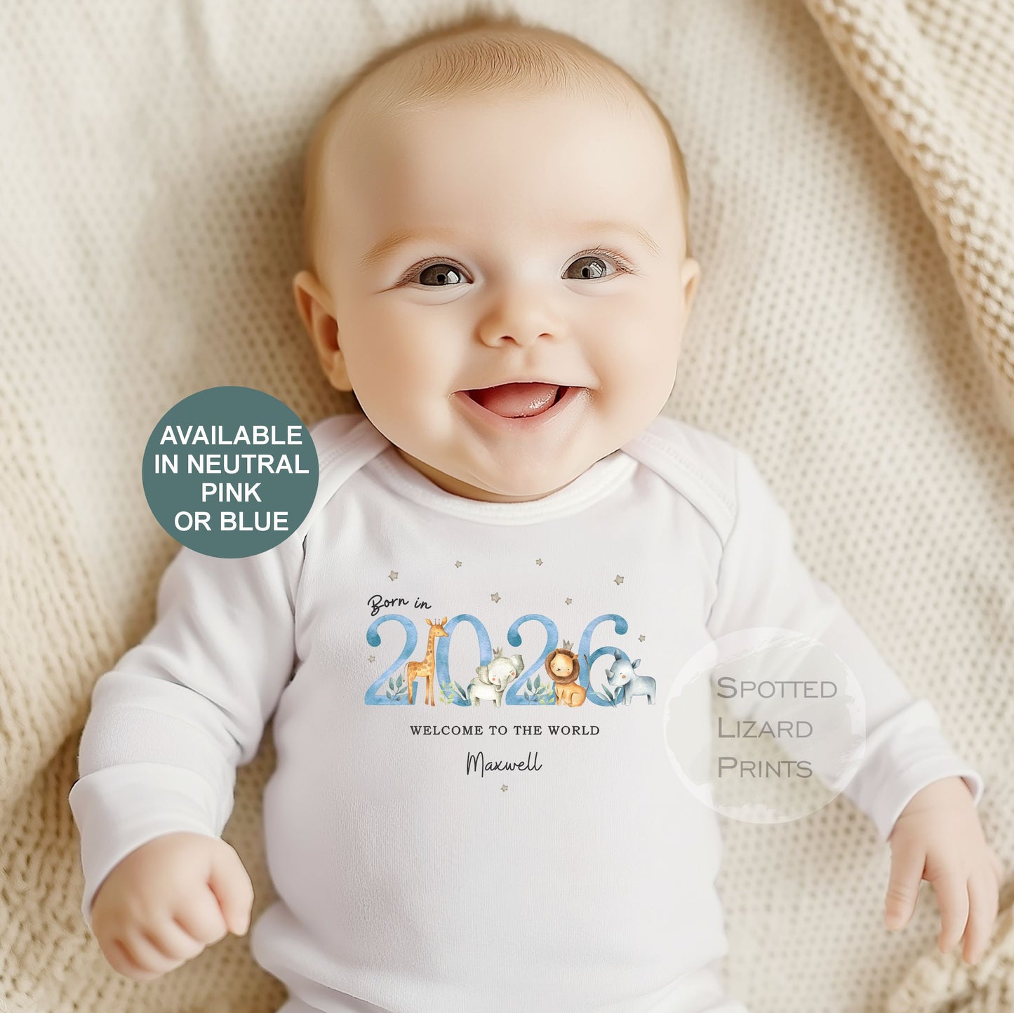 Born in 2026 - Personalised Baby vest - Born in 2026 Baby Grow - Born in 2026 Baby clothes - Born in 2026 sleepsuit - personalised Baby clothes