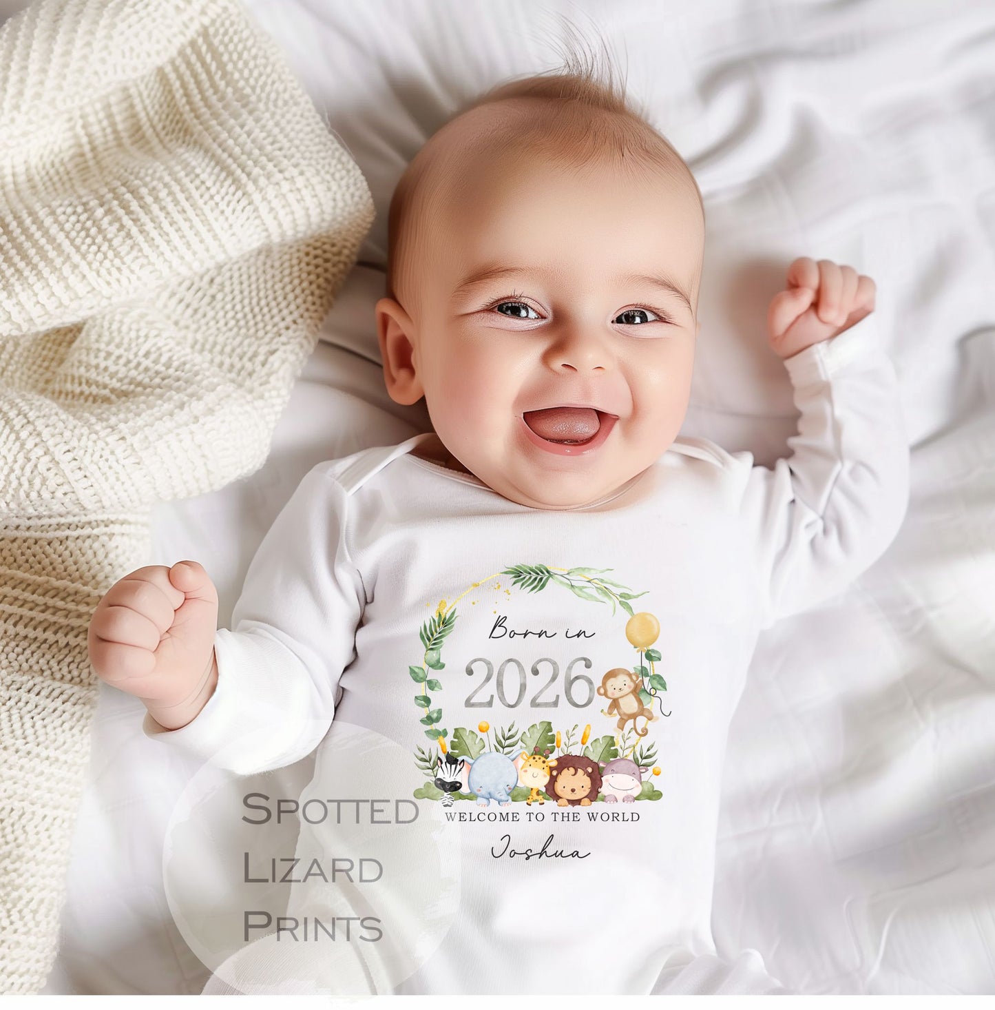 Born in 2026 - Personalised Baby vest - Born in 2026 Baby Grow - Born in 2026 Baby clothes - Born in 2026 sleepsuit - personalised Baby clothes