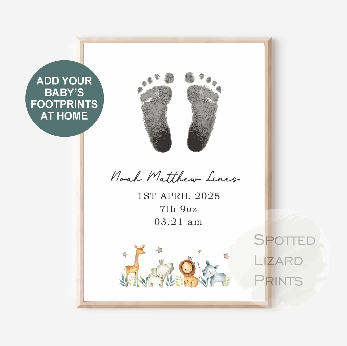 Baby footprint wall art. Babies feet printed onto decorative wall art