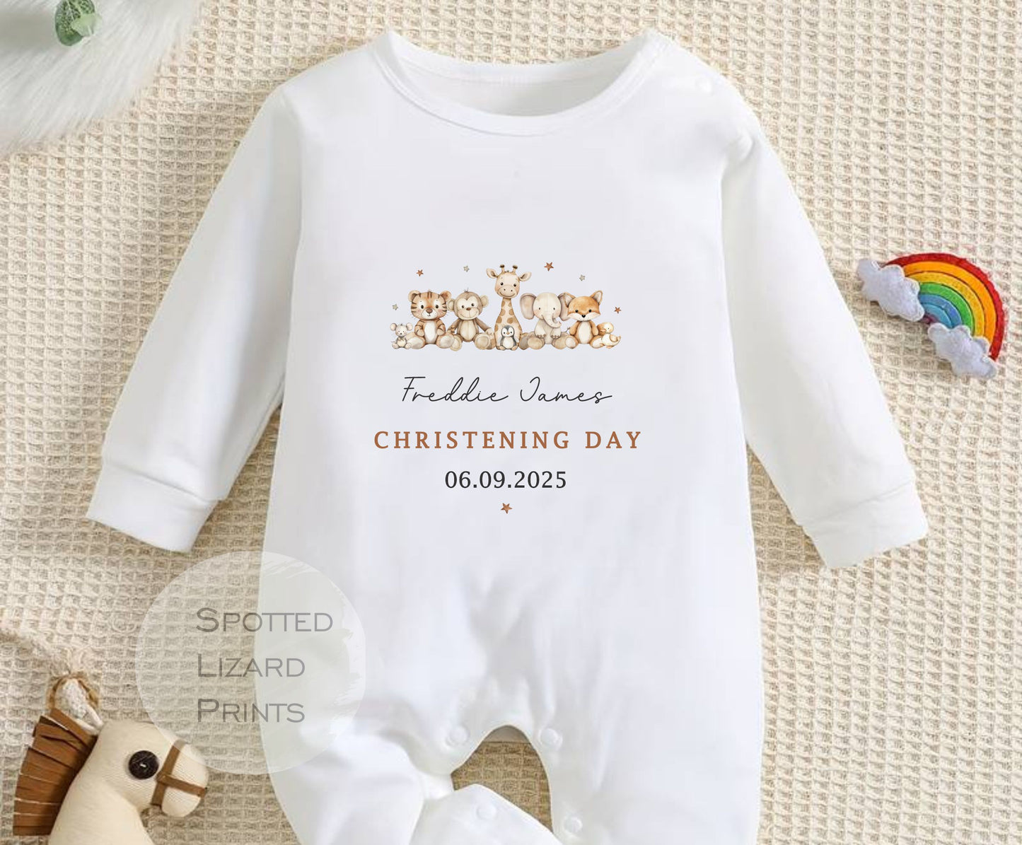 Baby Christening Outfit | Personalised Christening Baptism Naming Day Gift Sleepsuit Vest - New Baby
