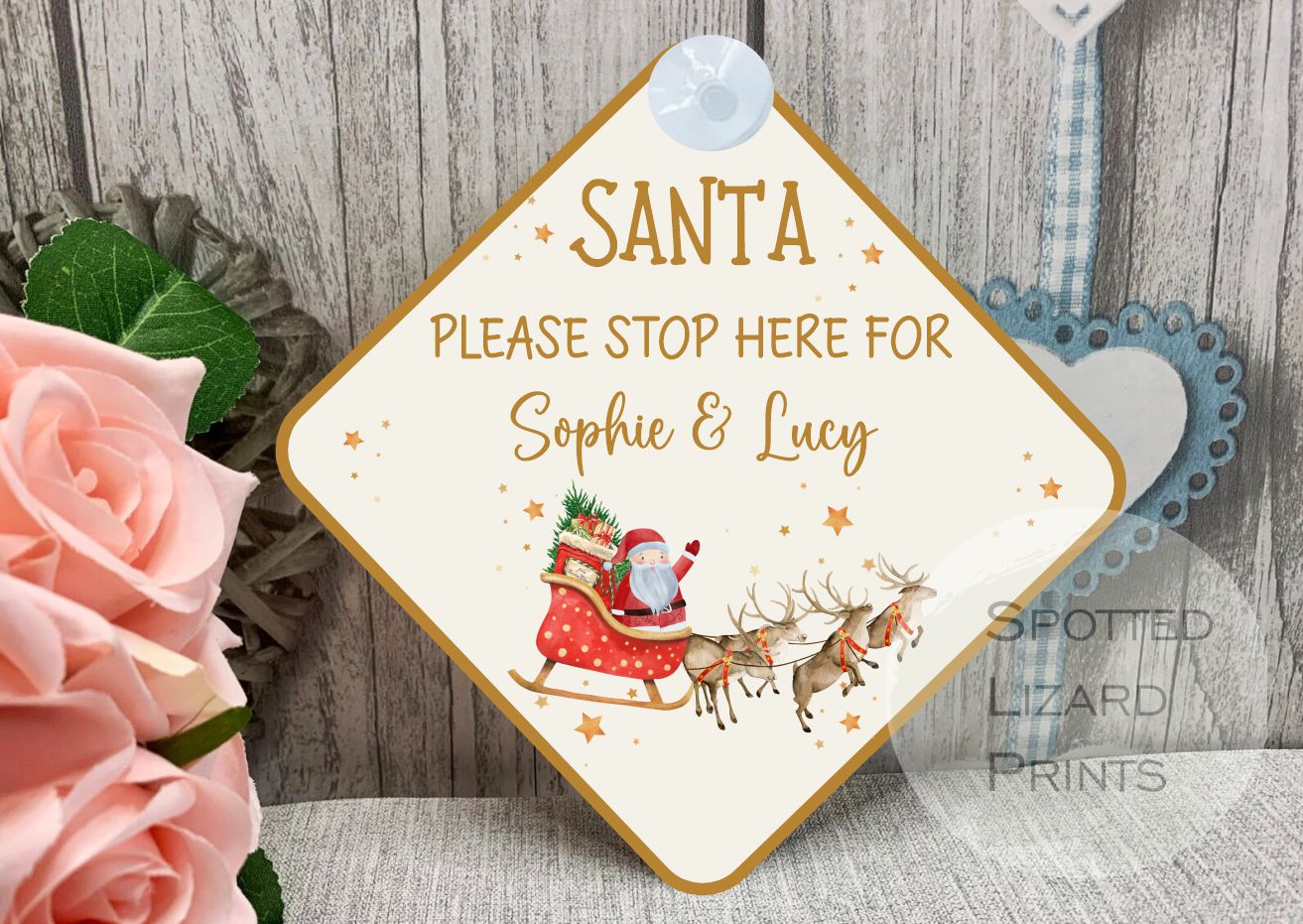 Santa stop here sign