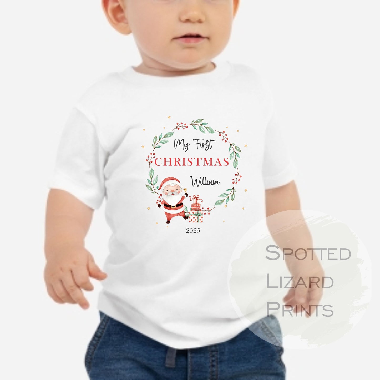 Personalised First Christmas Baby Outfit- My First Christmas Sleepsuit or Vest - 1st Xmas Cute Santa, First Christmas Pyjamas