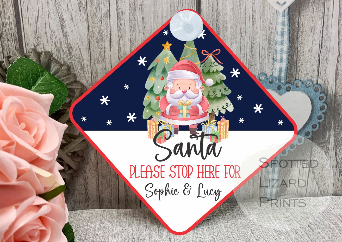 Santa stop here sign