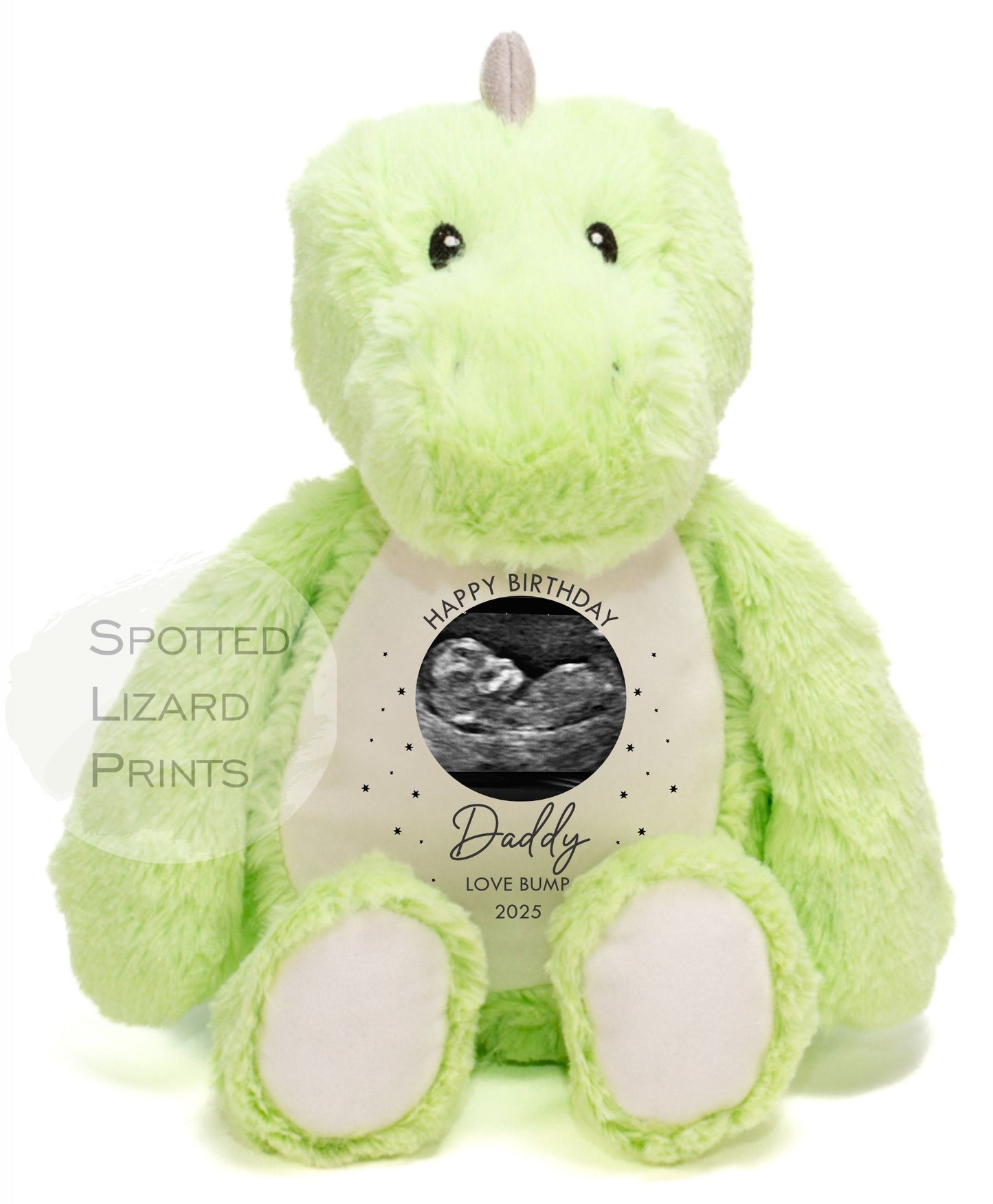 Happy Birthday Daddy Gift From Bump Bunny Soft Toy - Daddy Teddy Bear - Baby Scan Teddy - Birthday Gift From Bump, First Birthday Daddy Gift