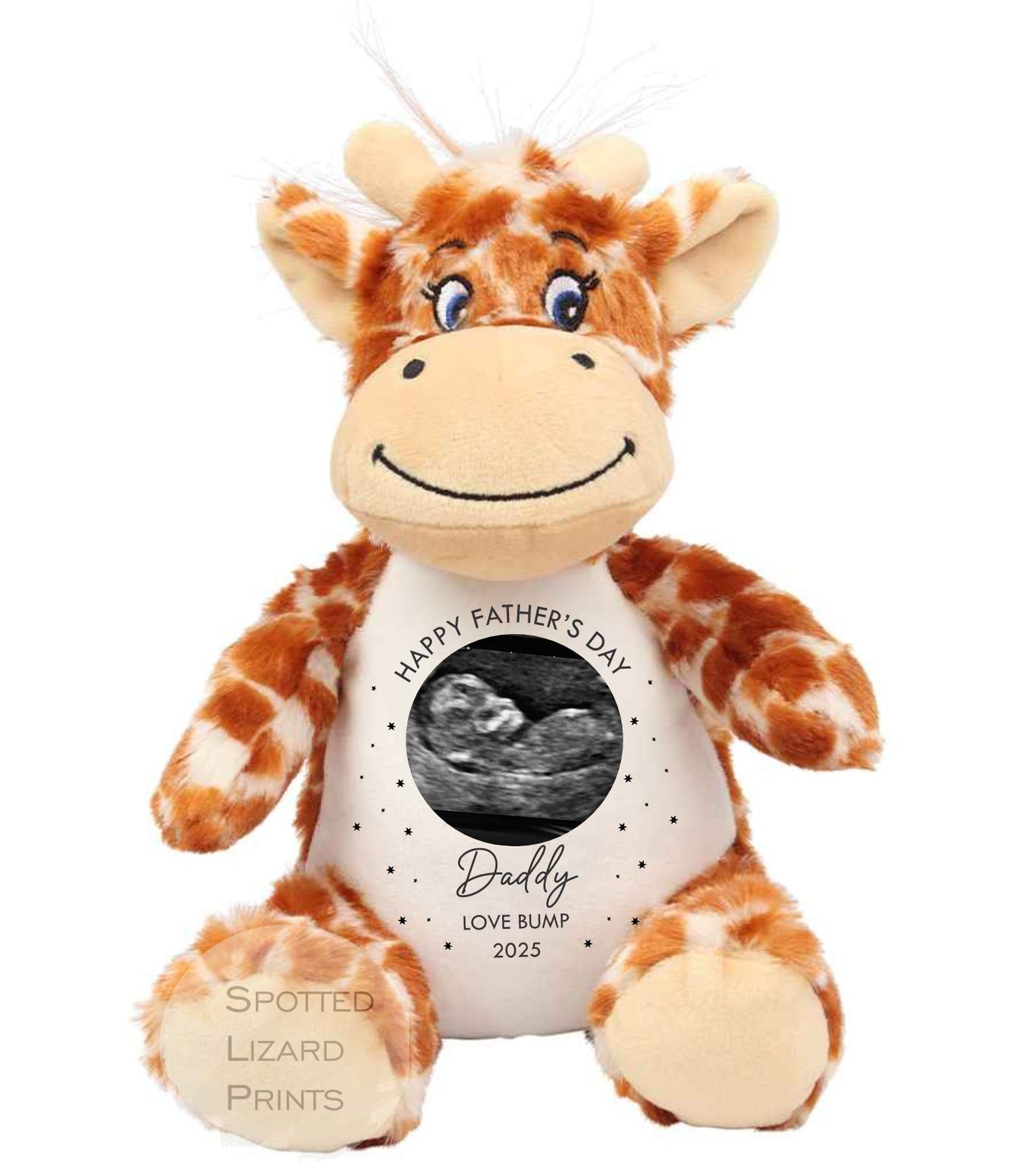 Fathers Day Gift From Bump Bunny Soft Toy - Daddy Teddy Bear - Baby Scan Teddy - Father's Day From Bump - First Father's Day Gift