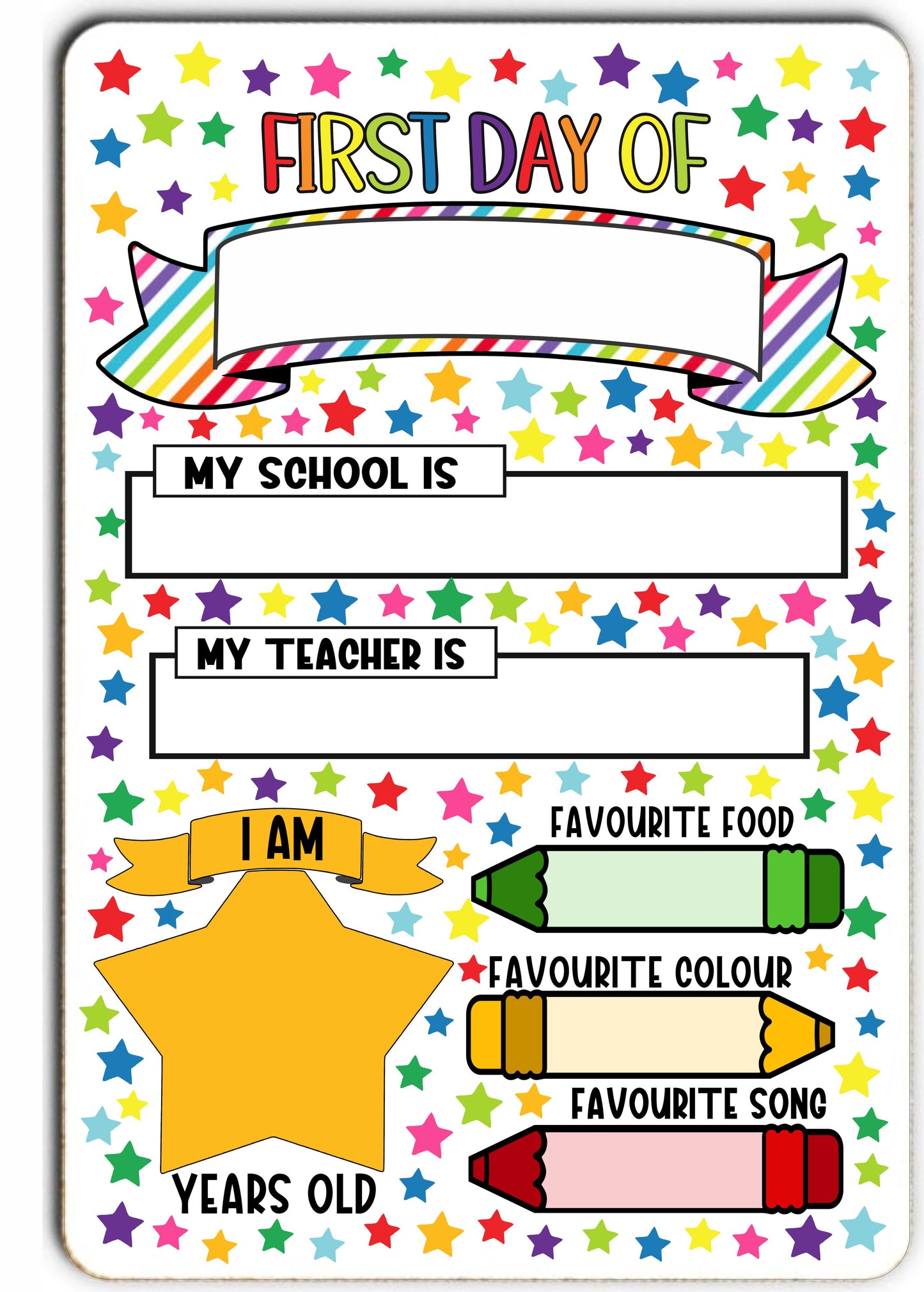 Personalised First Day of School Sign - School Journey Sign - First Day of Nursery - School Milestone Sign - First Day of Reception Gifts