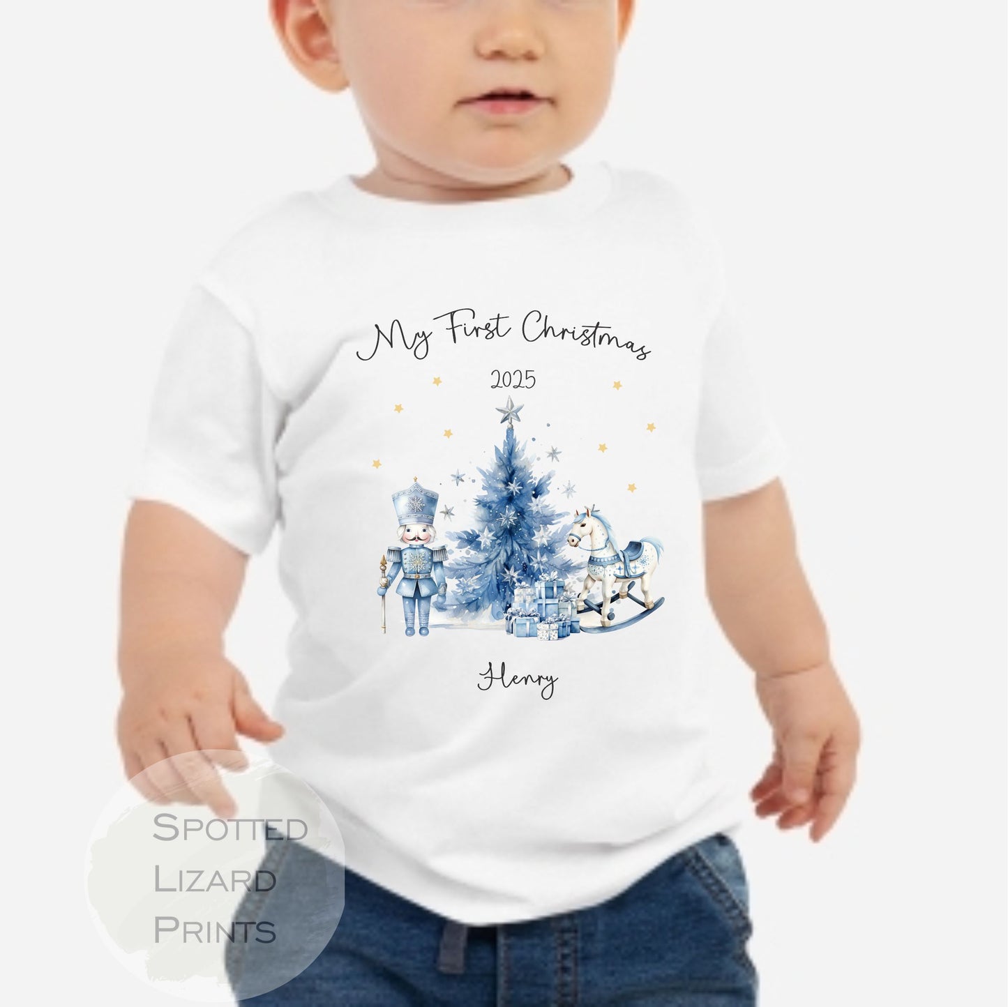 Personalised First Christmas Baby Outfit- My First Christmas Sleepsuit or Vest - 1st Xmas Soldier