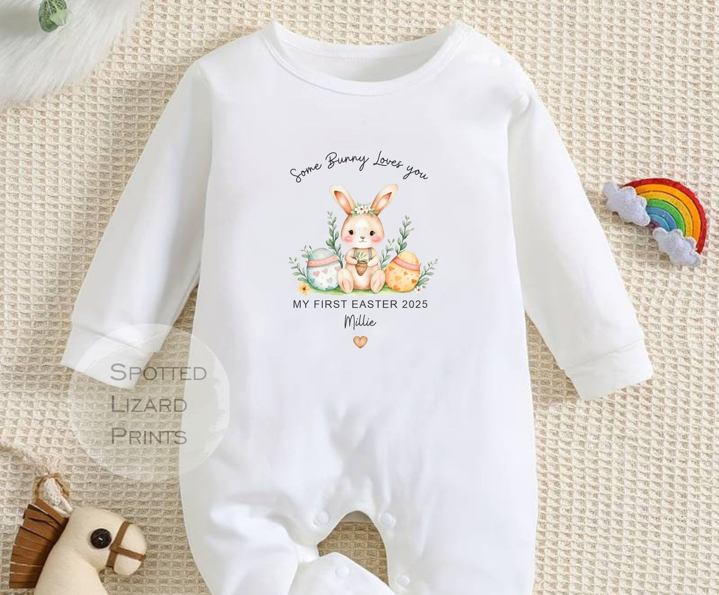 Easter Babygrow, Easter Sleepsuit, My 1st Easter, My First Easter, Babies first Easter sleepsuit, Easter baby outfit, New baby gift