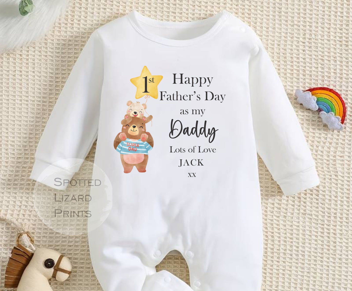 Super Dad. Fathers Day Gift. Personalised Baby Romper. Gift for Dad