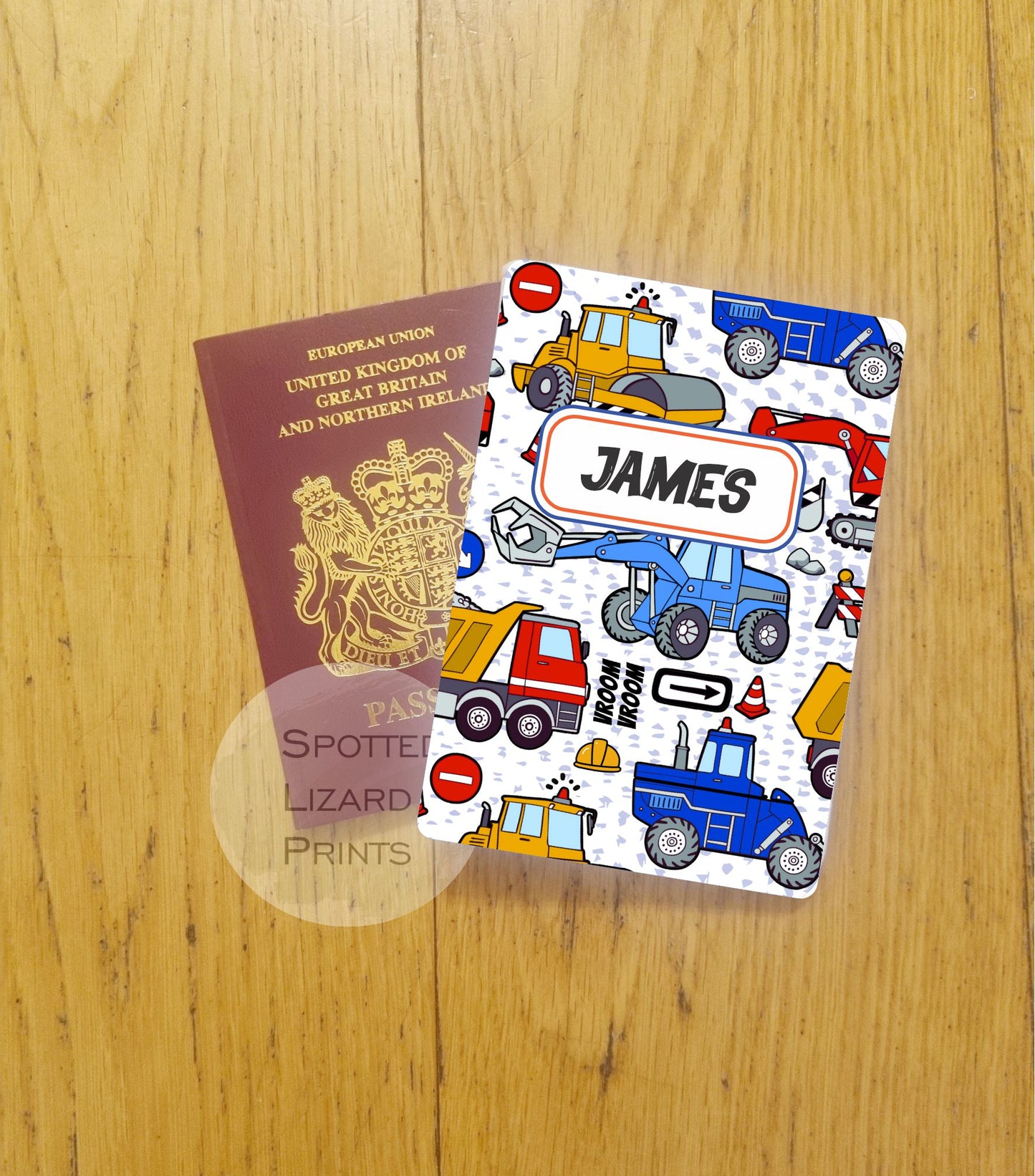 Passport protective cover. White. Personalised Passport cover for Kids
