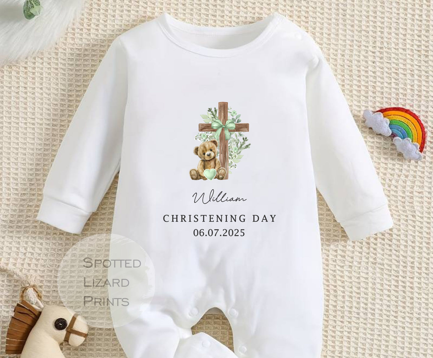 Personalised Christening Day Baby Outfit - On My Christening Day Vest or Rompersuit