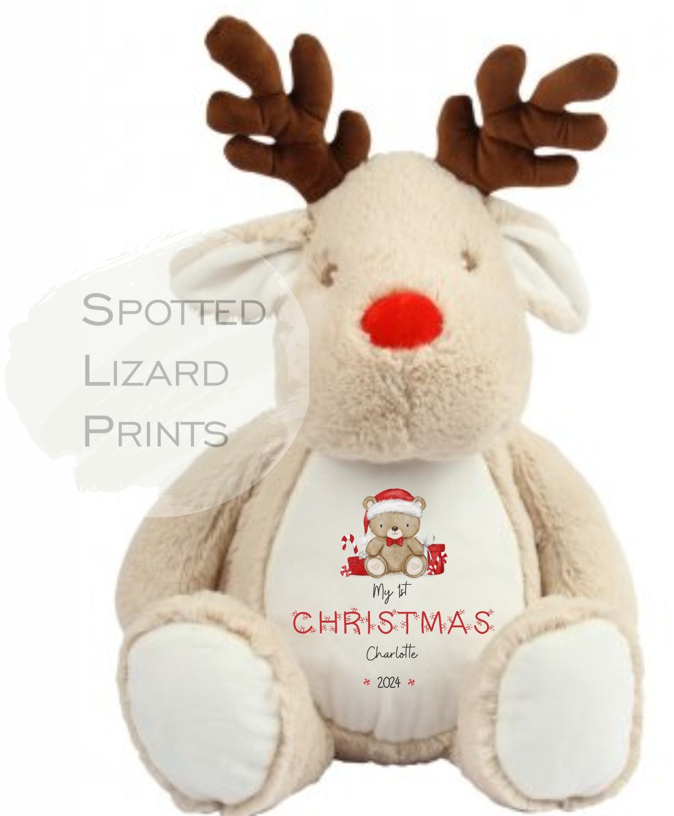 Personalised Baby's 1st Christmas soft Toy Reindeer