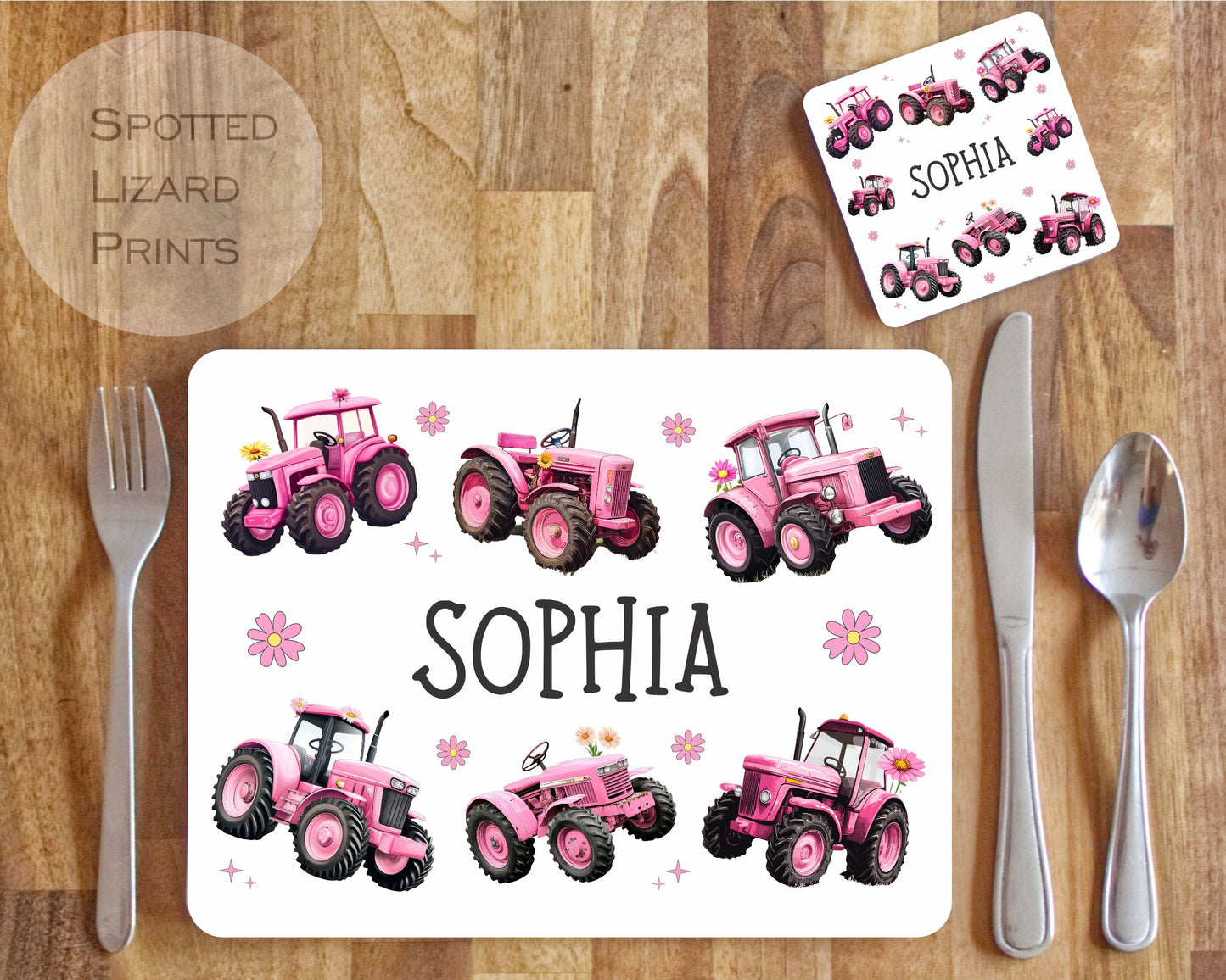 Placemat. Personalised Placemat. Gift for Kids. Tractor placemat