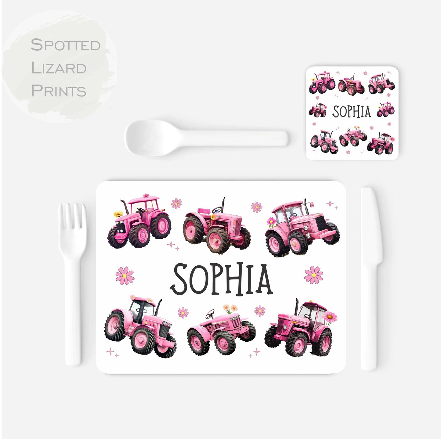 Placemat. Personalised Placemat. Gift for Kids. Tractor placemat