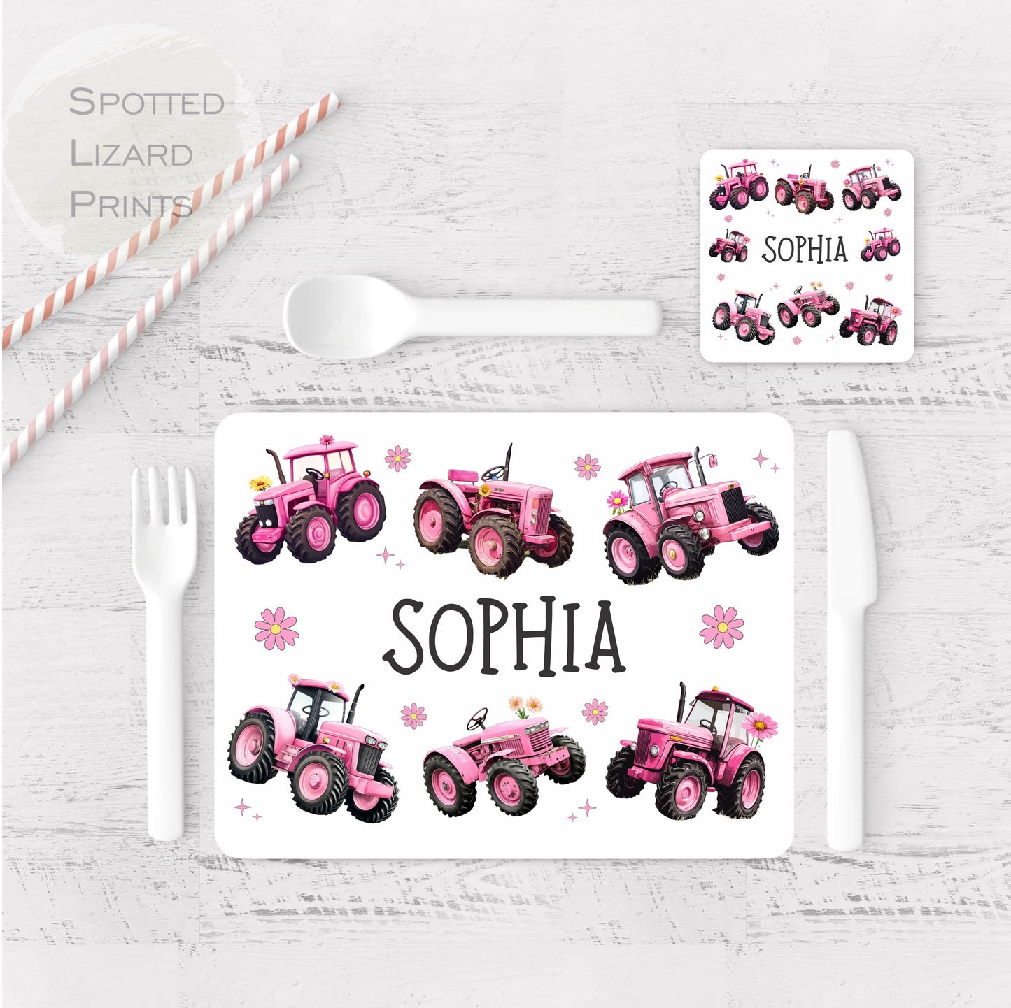 Placemat. Personalised Placemat. Gift for Kids. Tractor placemat