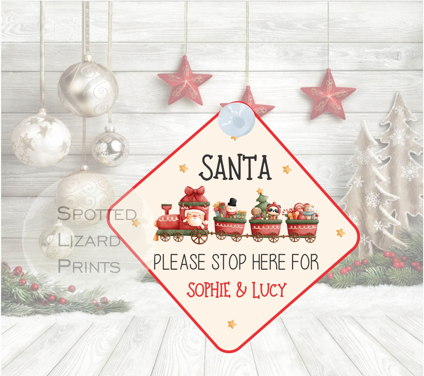 Santa stop here sign