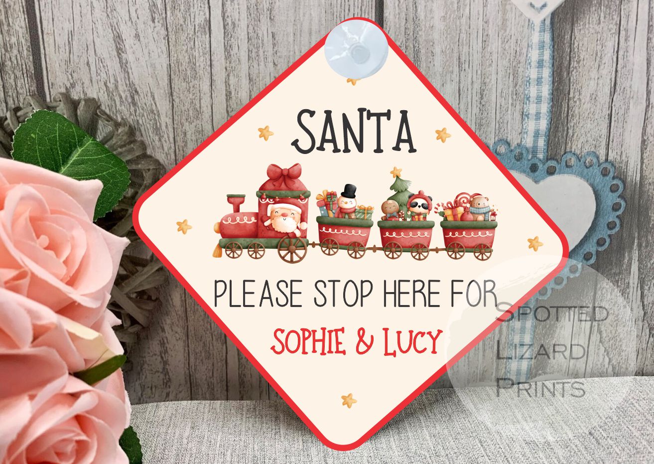 Santa stop here sign
