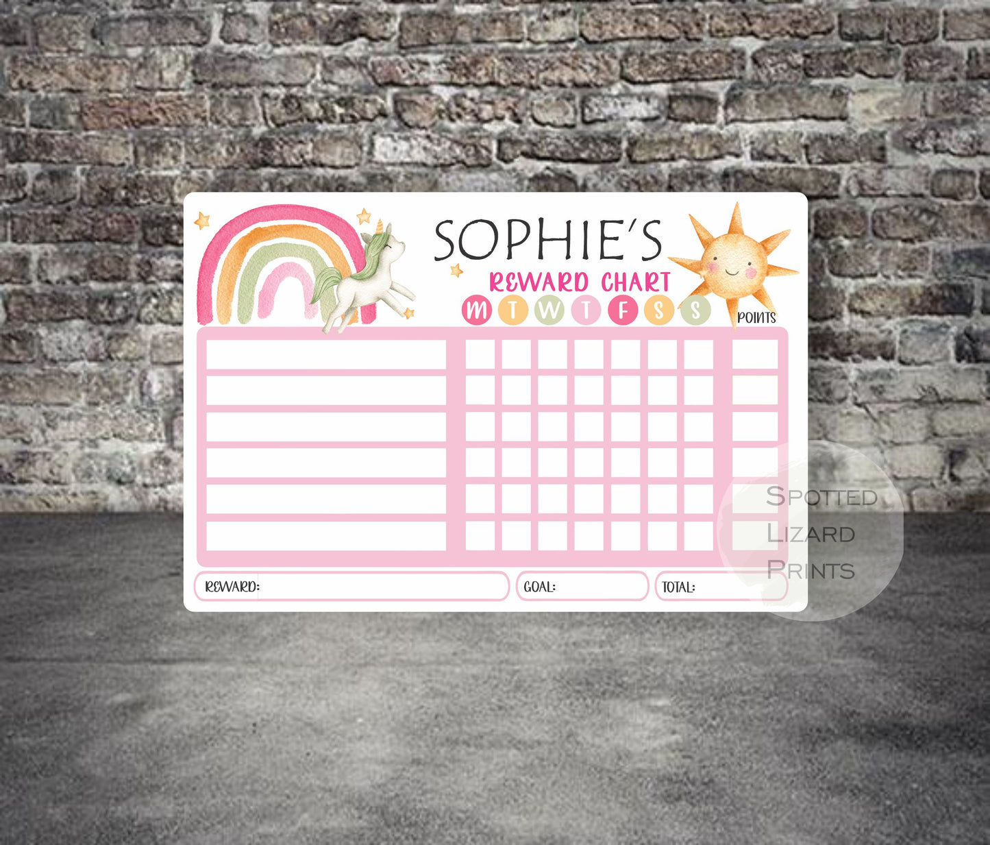 Personalised reward chart - Positive behaviour chart - Good behaviour Chart - Reward chart - Gift for Kids - behaviour management chart