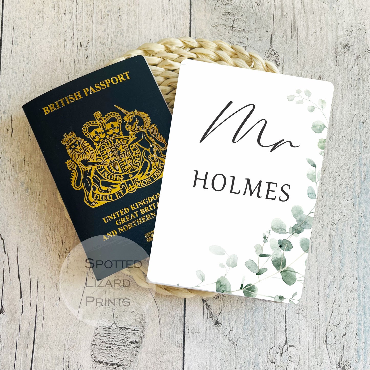 Personalised mr and mrs passport cover. Personalised gift. White passport cover