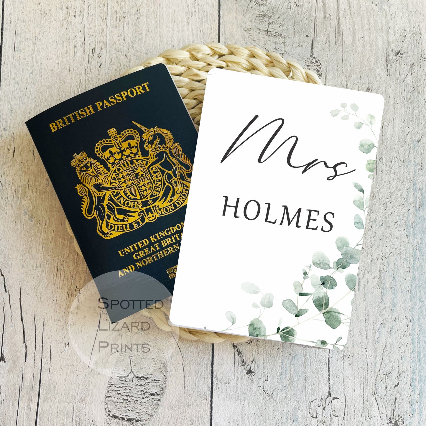 Personalised mr and mrs passport cover. Personalised gift. White passport cover