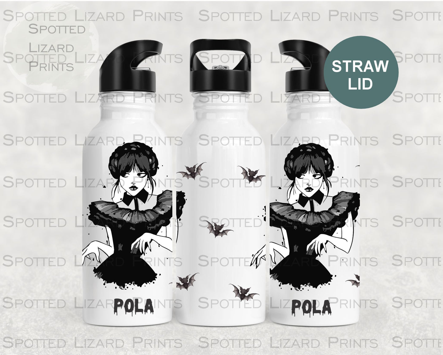 Personalised Wednesday Addams Kids Water Bottle l back to school drinks bottle - Wednesday Addams Gift