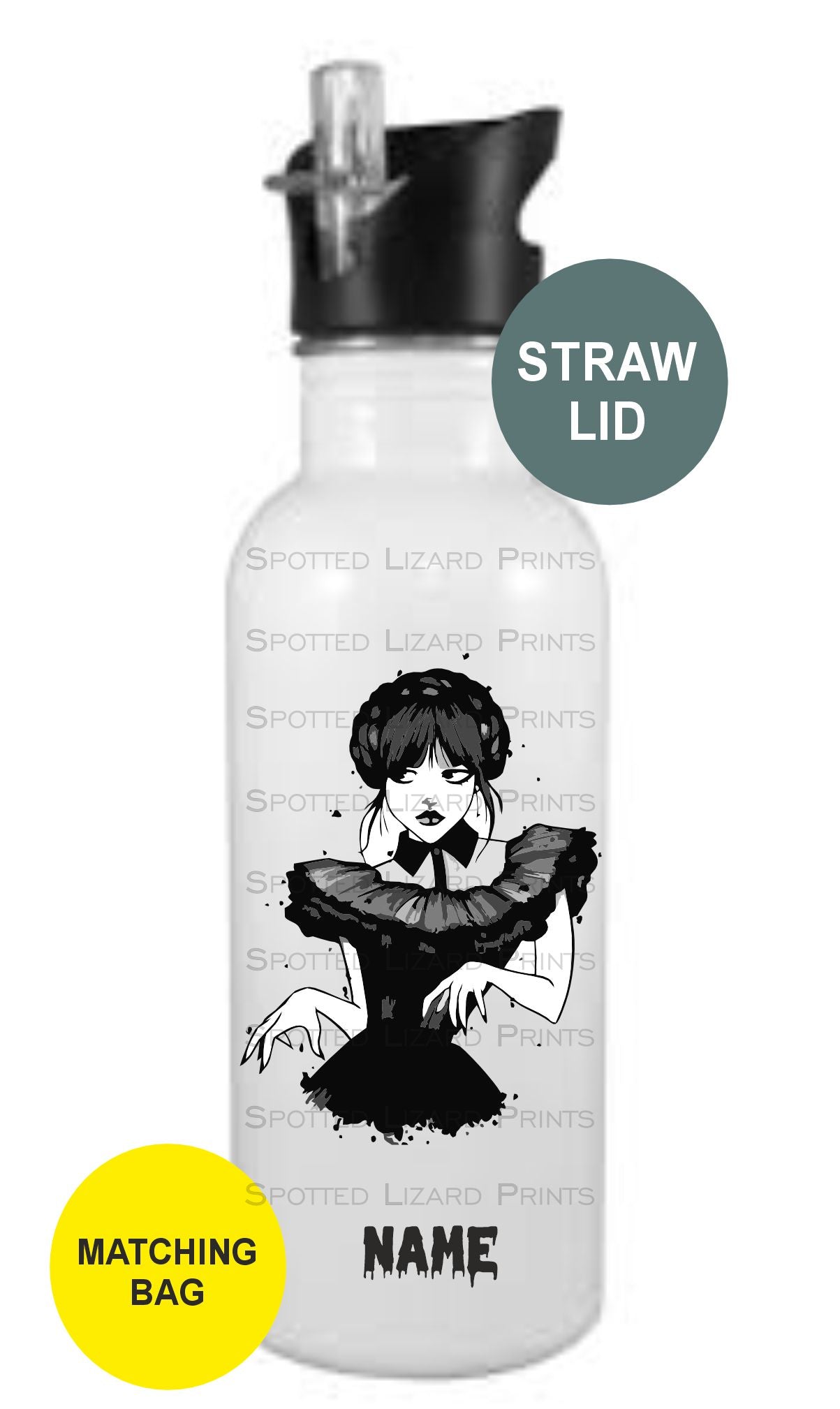 Wednesday addams water bottle