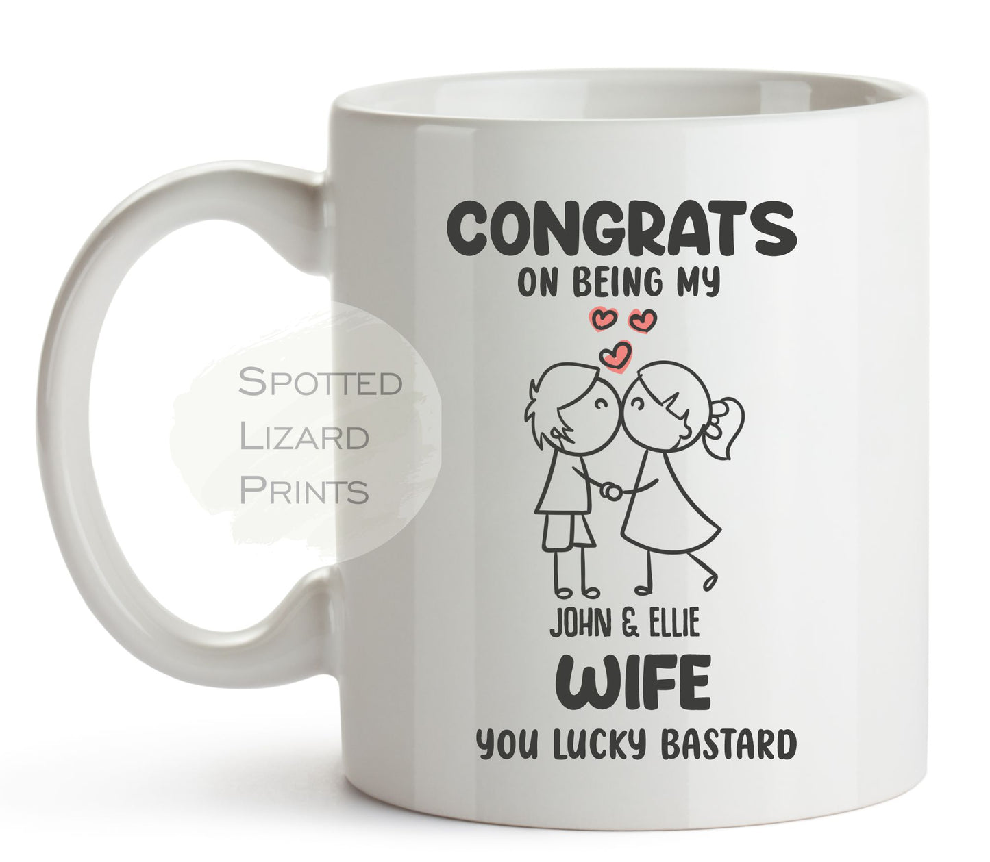 Personalised Congrats on Being my new Wife you lucky Bastard Mug | Newlyweds Wedding Day Gifts