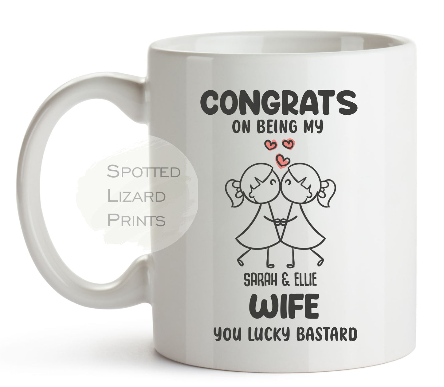Personalised Congrats on Being my new Wife you lucky Bastard Mug | Newlyweds Wedding Day Gifts