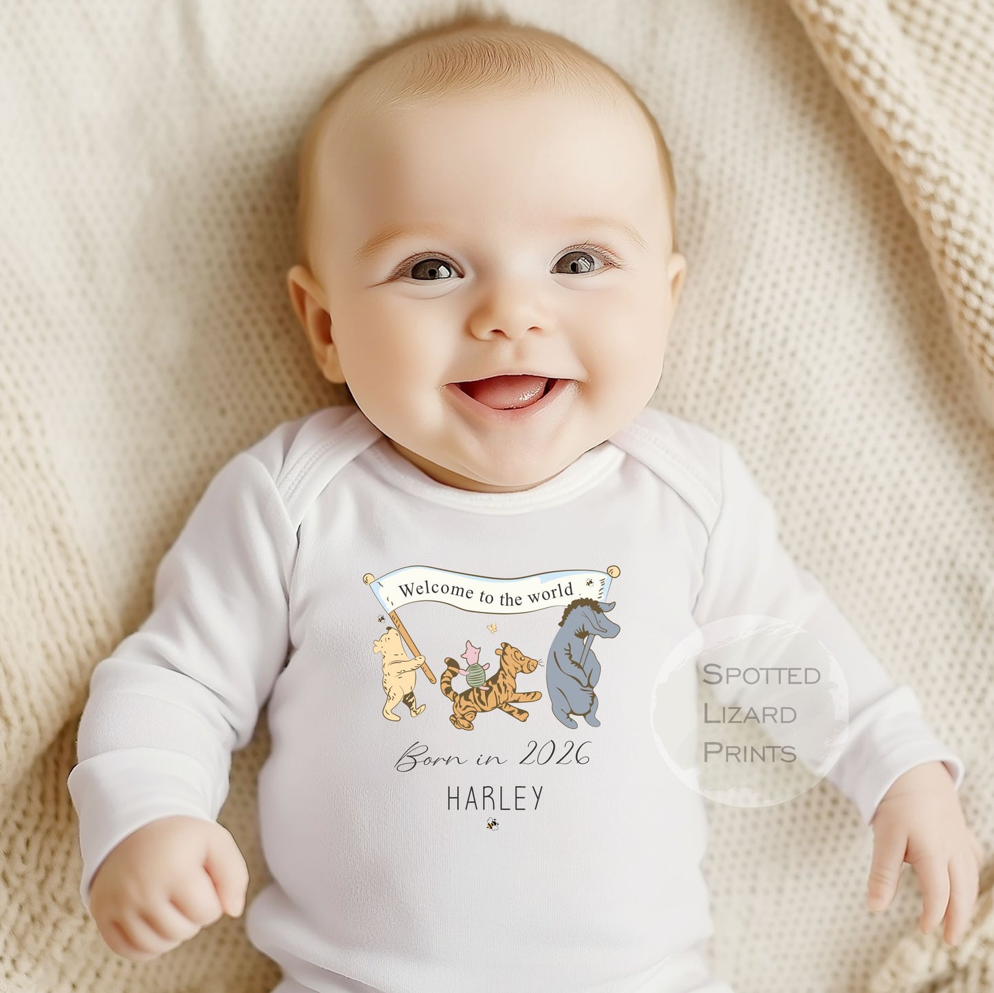 Born in 2026 - Personalised Baby vest - Born in 2026 Baby Grow - Born in 2026 Baby clothes - Born in 2026 sleepsuit - personalised Baby clothes