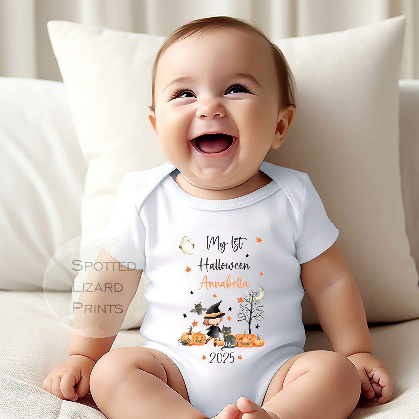 Personalised First Halloween Baby outfit | Baby Halloween Costume Gift | First Halloween Sleepsuit or Vest