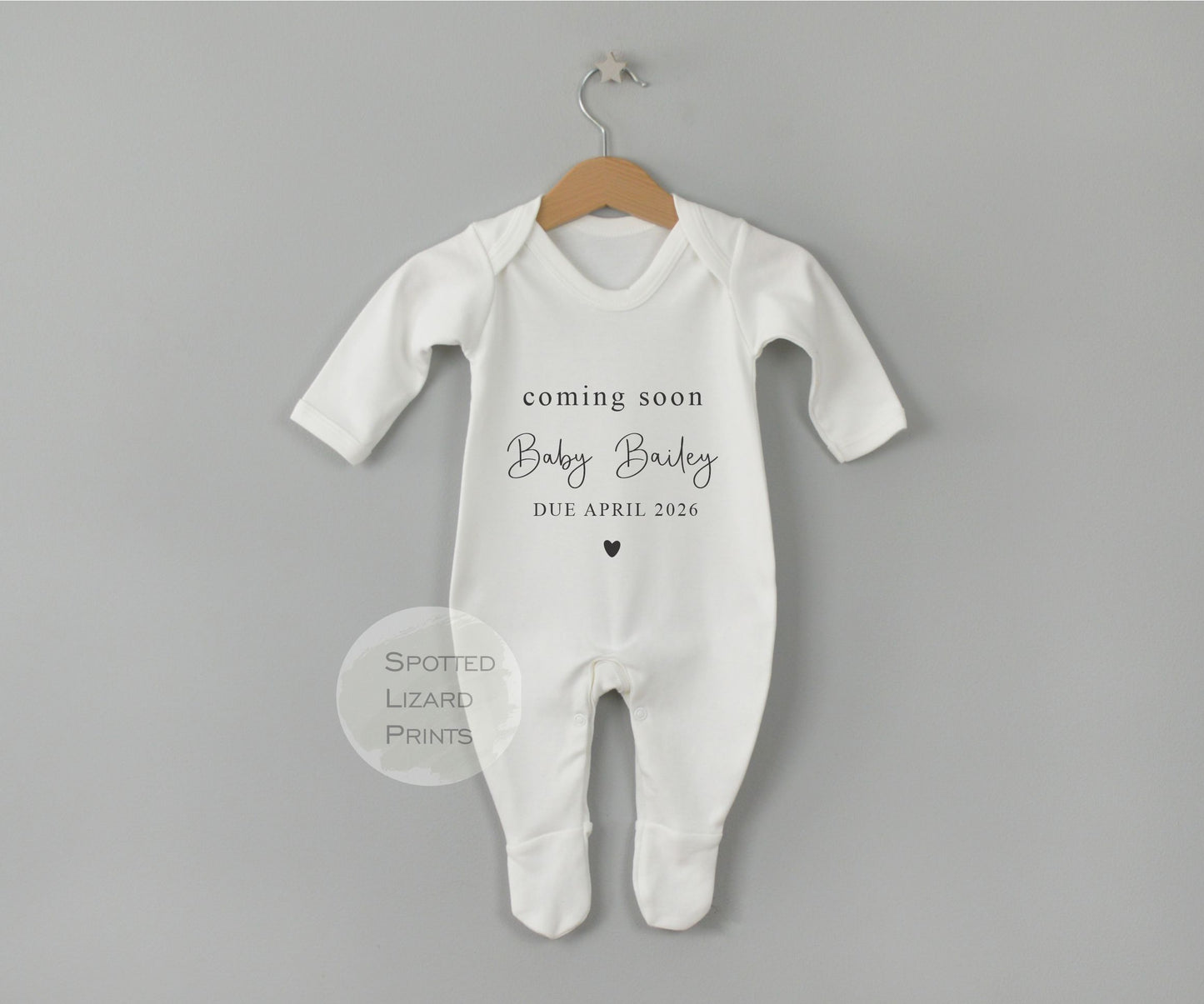 Personalised Coming Soon Announcement Baby Vest or Rompersuit