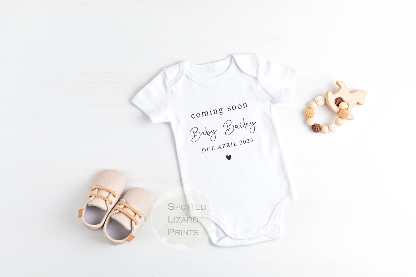 Personalised Coming Soon Announcement Baby Vest or Rompersuit