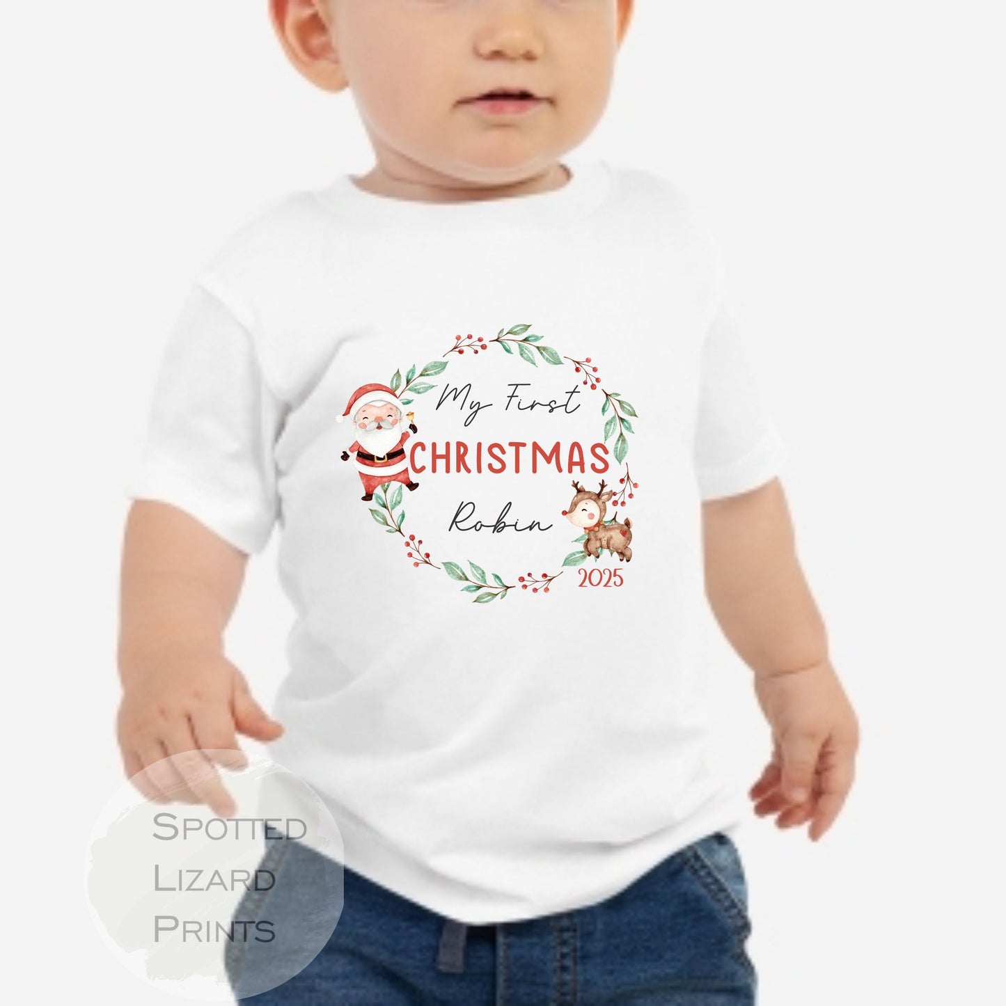 Personalised First Christmas Baby Outfit- My First Christmas Sleepsuit or Vest - 1st Xmas Cute Santa, First Christmas Pyjamas