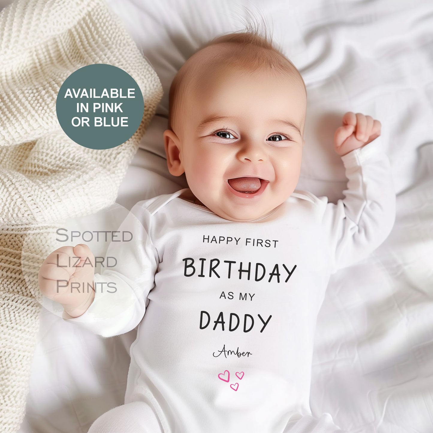 Happy First Birthday DADDY Baby Outfit (First Birthday 1st Birthday Daddy Dad Birthday l New Dad Gift)