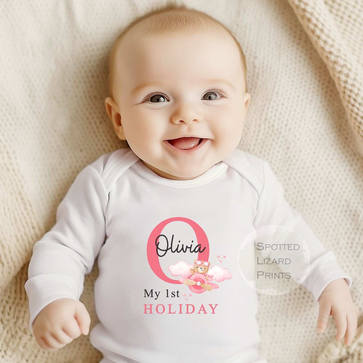 My first flight. Personalised clothing for a first time flyer.