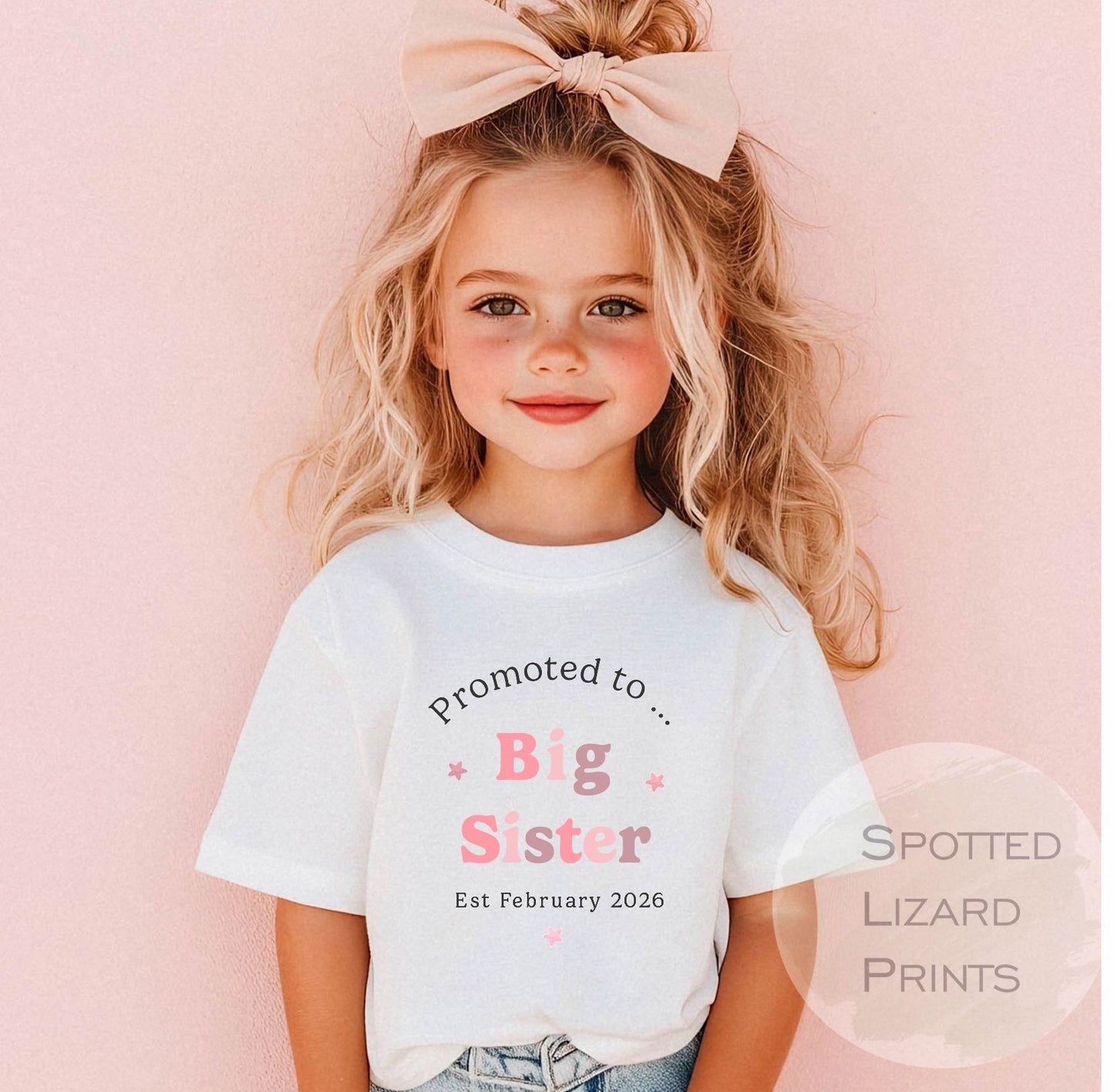 Big Sister Kids T-shirt- Sisters Toddler Clothing Cute T-shirt Siblings Gift Idea - Older Sister Pastel Colours Top, Promoted to Big Sister