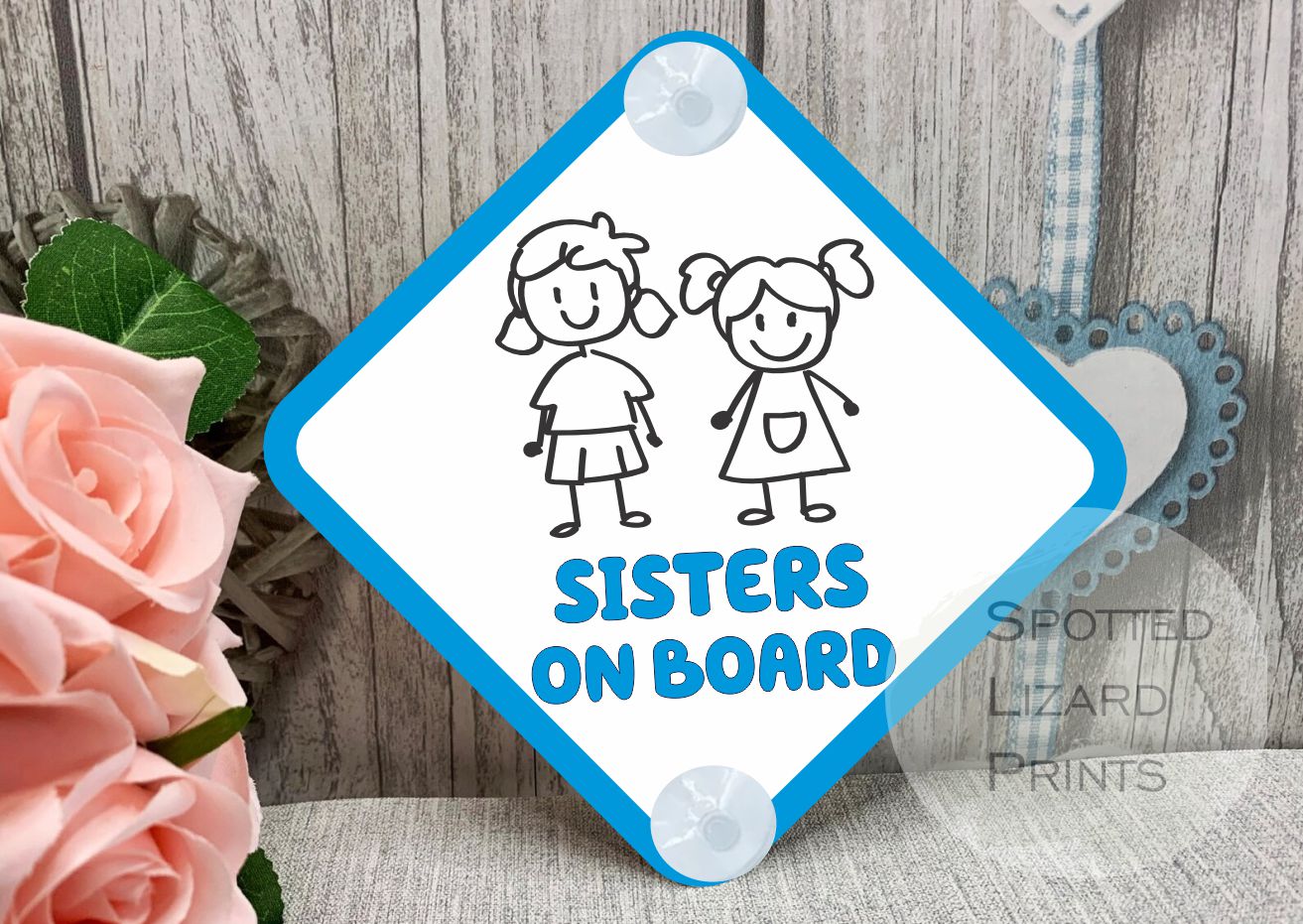 Personalised Stick Family Car Sign - Baby on Board | Child on Board