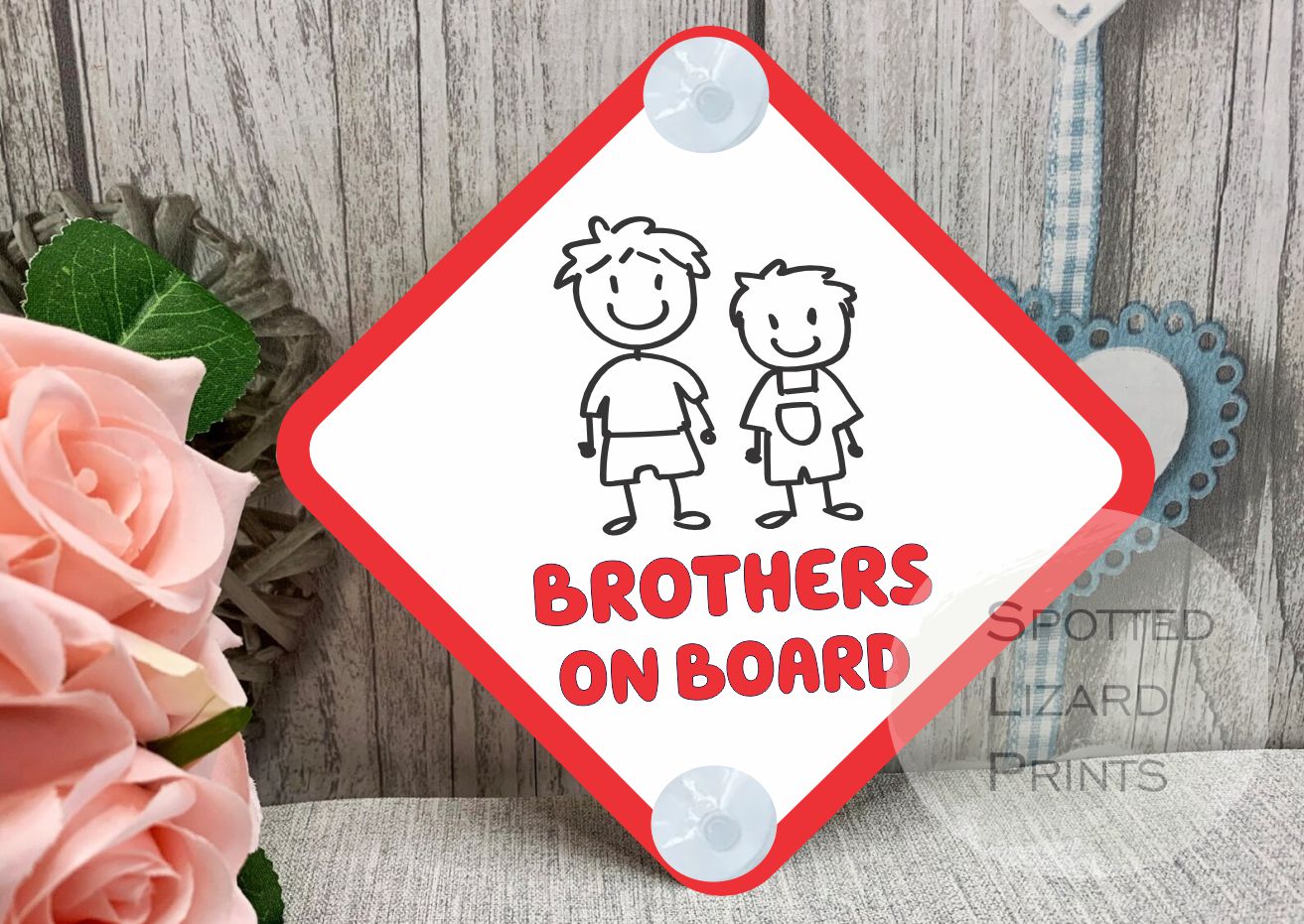 Personalised Stick Family Car Sign - Baby on Board | Child on Board