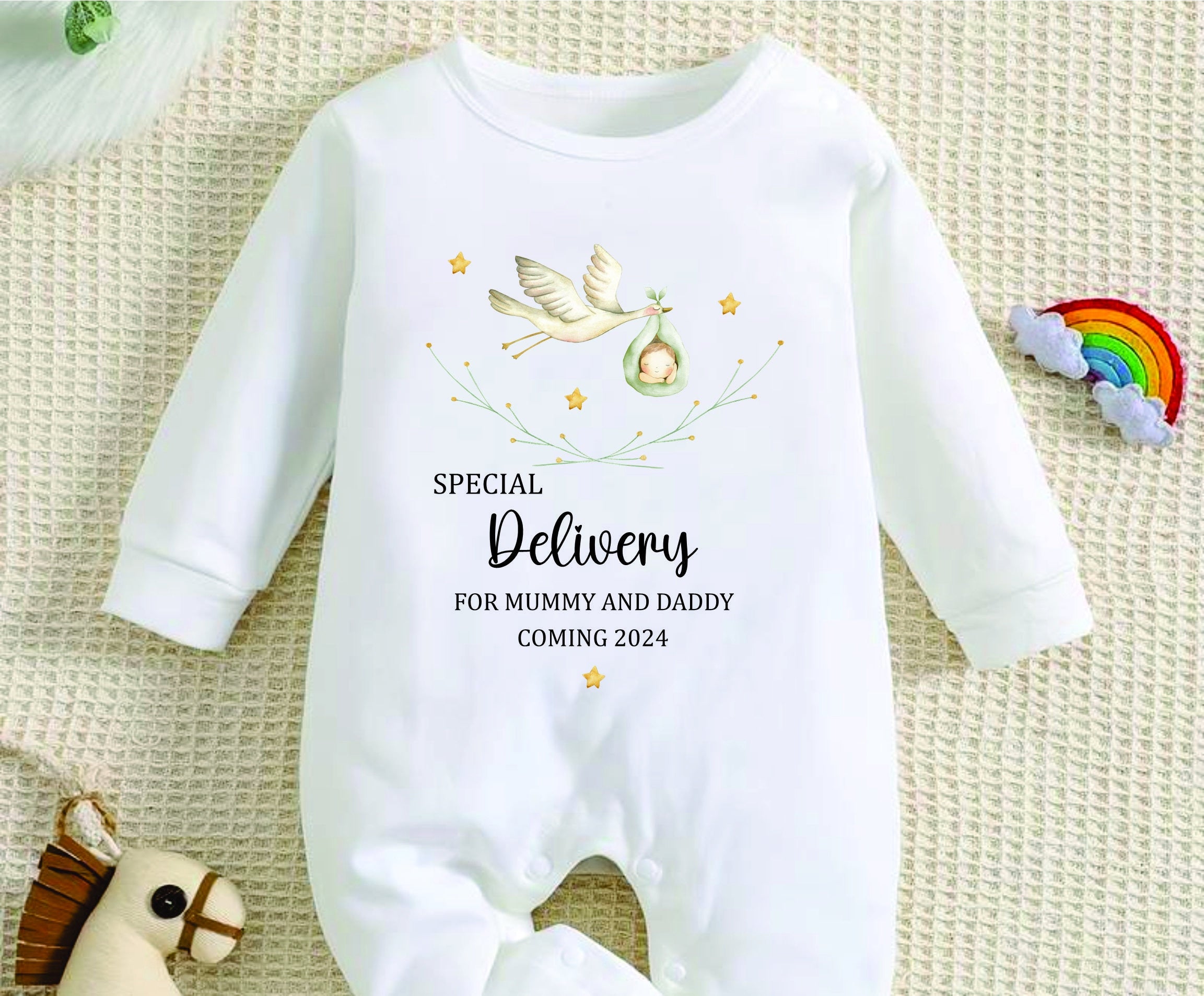 Our Little Miracle Pregnancy Announcement Baby Vest/Romper, Baby