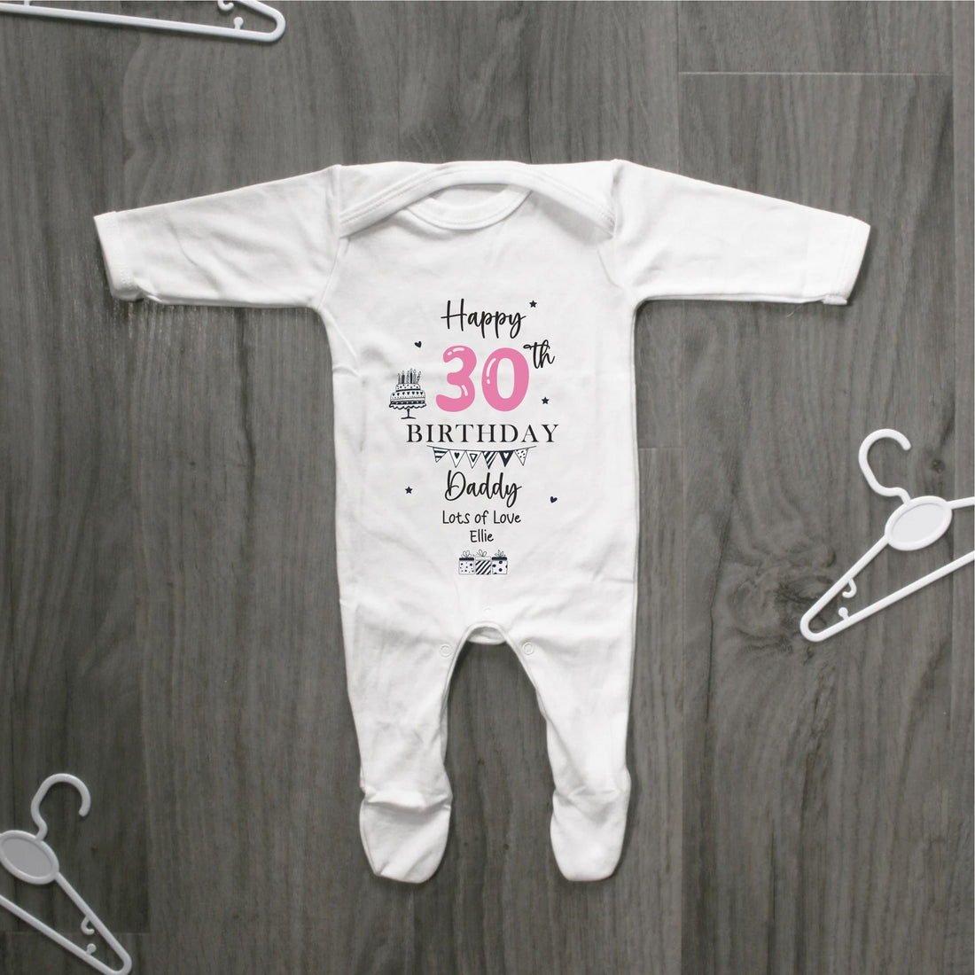 Happy 30th, 40th, 50th, 60th Birthday DADDY Baby Girl Outfit (First Birthday 1st Birthday Daddy Dad Birthday l New Dad Gift | Love My Dad)