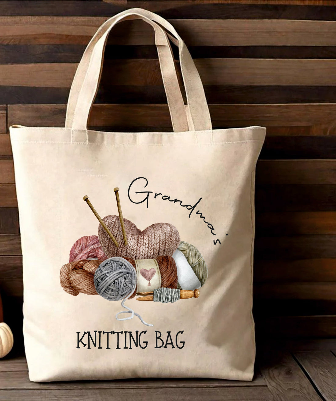 Personalised Tote bag, knitting, Personalised with a name.